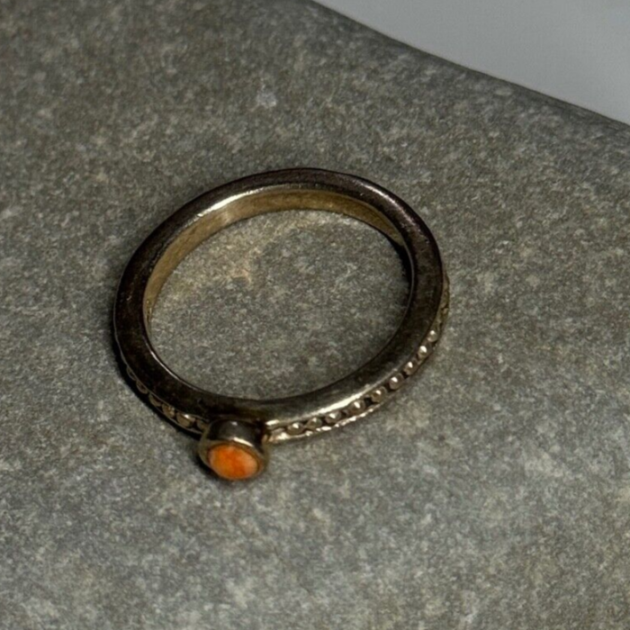 925 Sterling Silver Agate Ring Size 6
