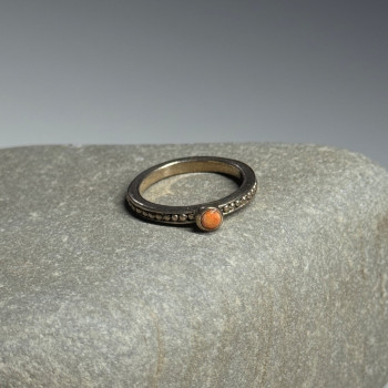 925 Sterling Silver Agate Ring Size 6