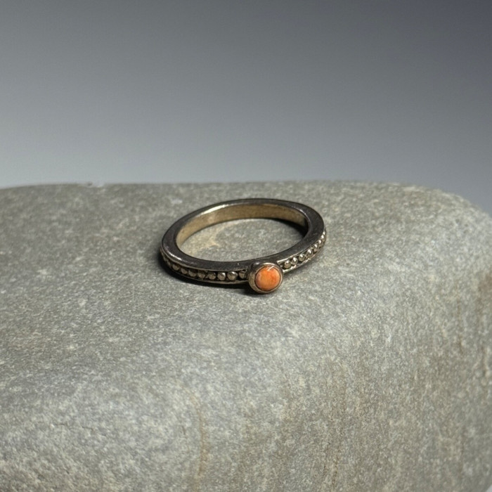 925 Sterling Silver Agate Ring Size 6