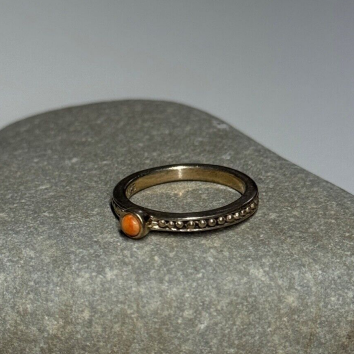 925 Sterling Silver Agate Ring Size 6