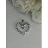 925 Sterling Silver Topaz & Beryl Heart Pendant Length 0.80 Inch