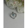 925 Sterling Silver Topaz & Beryl Heart Pendant Length 0.80 Inch