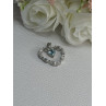 925 Sterling Silver Topaz & Beryl Heart Pendant Length 0.80 Inch