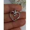 925 Sterling Silver Topaz & Beryl Heart Pendant Length 0.80 Inch