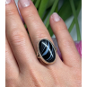 925 Sterling Silver Agate Ring Size 7