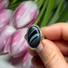 925 Sterling Silver Agate Ring Size 7
