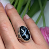 925 Sterling Silver Agate Ring Size 7