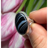 925 Sterling Silver Agate Ring Size 7