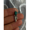 925 Sterling Silver Malachite Pendant Length 1.15 Inch