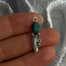 925 Sterling Silver Malachite Pendant Length 1.15 Inch