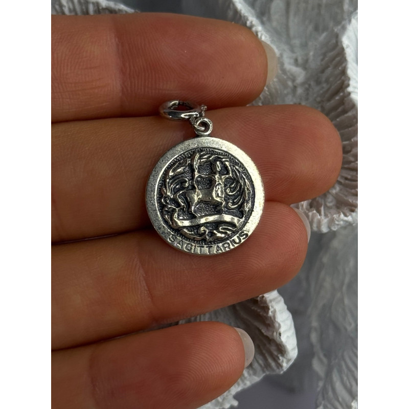 925 Sterling Silver Sagittarius Astrological Sign Zodiac Pendant Danecraft