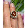 925 Sterling Silver Amber & Marcasite Ring Size 5