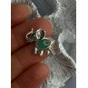 925 Sterling Silver Jade Elephant Charm Pendant Length 0.70 Inch