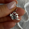 925 Sterling Silver I Love Dance Pendant Charm Length 0.90 Inch