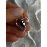 925 Sterling Silver Hematite Heart Pendant Length 1 Inch