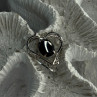 925 Sterling Silver Hematite Heart Pendant Length 1 Inch