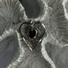 925 Sterling Silver Hematite Heart Pendant Length 1 Inch