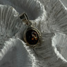 925 Sterling Silver Amber Pendant Length 0.90 Inch