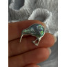 Vintage 925 Sterling Silver Abalone Kiwi Bird Brooch Length 0.80 Inch