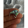 Vintage 925 Sterling Silver Abalone Kiwi Bird Brooch Length 0.80 Inch