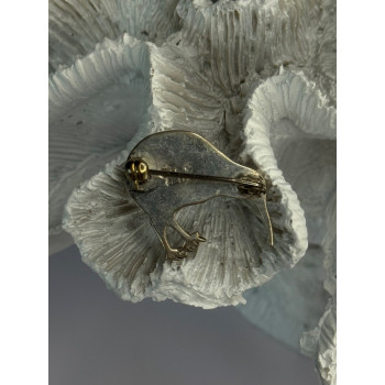 Vintage 925 Sterling Silver Abalone Kiwi Bird Brooch Length 0.80 Inch