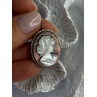 Vintage 925 Sterling Silver Abalone Cameo Brooch Pendant