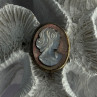 Vintage 925 Sterling Silver Abalone Cameo Brooch Pendant