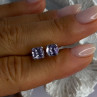 925 Sterling Silver Amethyst Earrings Length 0.25 Inch