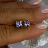 925 Sterling Silver Amethyst Earrings Length 0.25 Inch