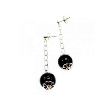 925 Sterling Silver Black Agate 