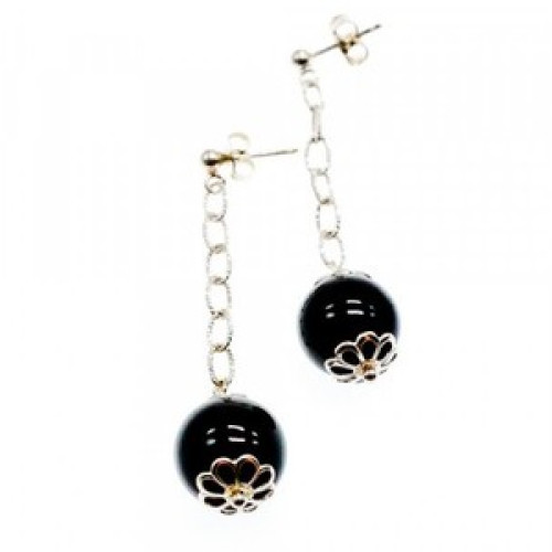 925 Sterling Silver Black Agate 