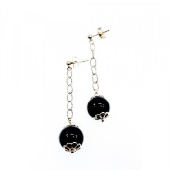 925 Sterling Silver Black Agate 