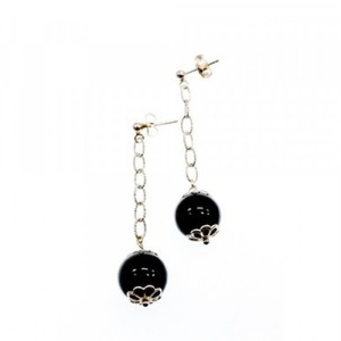 925 Sterling Silver Black Agate 