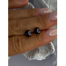 925 Sterling Silver Black Pearl Earrings Length 0.30 Inch