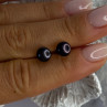 925 Sterling Silver Black Pearl Earrings Length 0.30 Inch