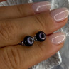 925 Sterling Silver Black Pearl Earrings Length 0.30 Inch