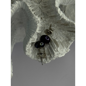 925 Sterling Silver Black Pearl Earrings Length 0.30 Inch