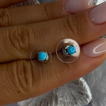 925 Sterling Silver Turquoise Stud Earrings