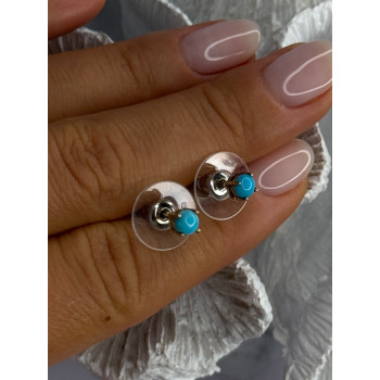 925 Sterling Silver Turquoise Stud Earrings