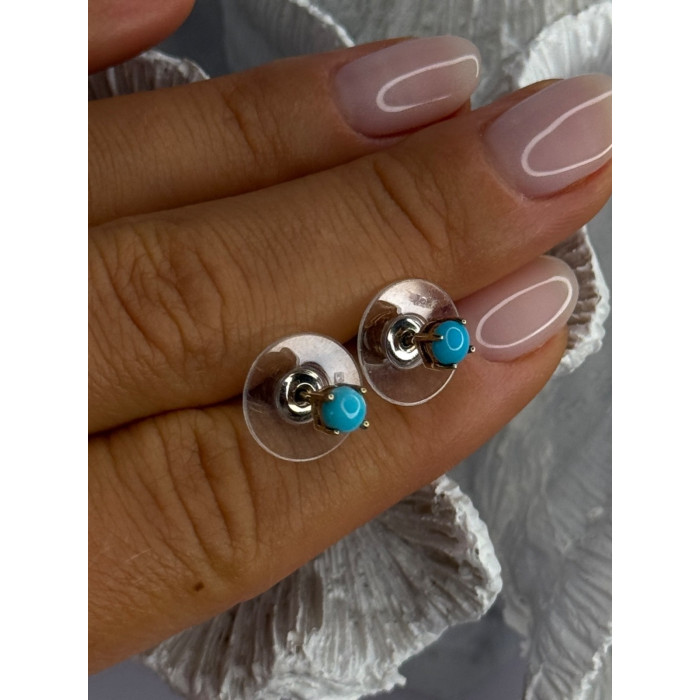 925 Sterling Silver Turquoise Stud Earrings