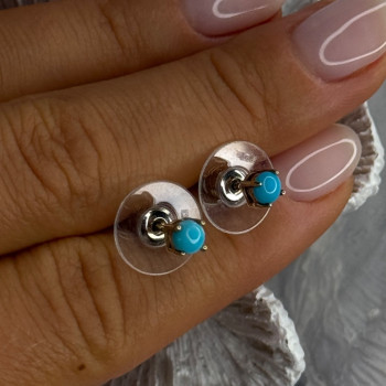925 Sterling Silver Turquoise Stud Earrings