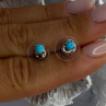 925 Sterling Silver Turquoise Stud Earrings