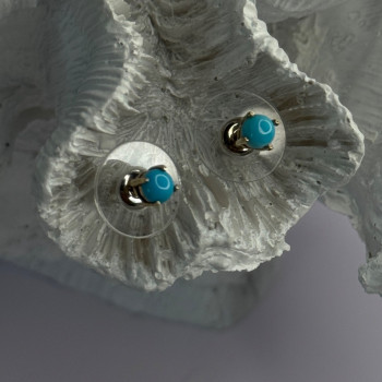 925 Sterling Silver Turquoise Stud Earrings