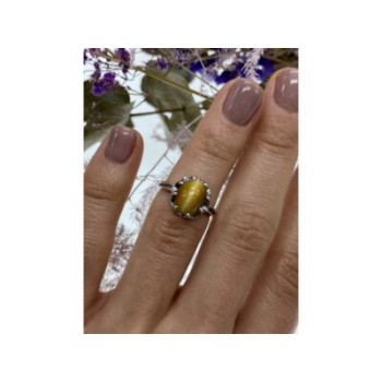 925 Sterling Silver Tiger's Eye Ring Size 5.5