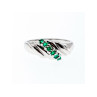 925 STERLING SILVER GREEN CZ RING SIZE 10.5