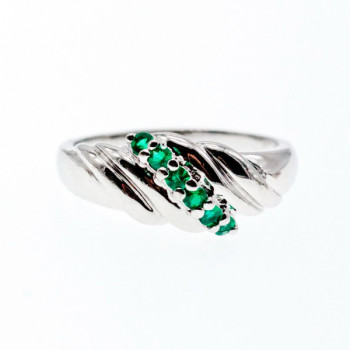 925 Sterling Silver Green CZ Ring Size 10.5