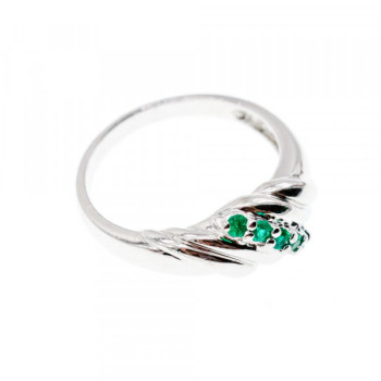 925 Sterling Silver Green CZ Ring Size 10.5