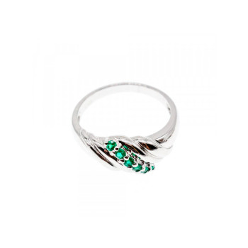 925 STERLING SILVER GREEN CZ RING SIZE 10.5