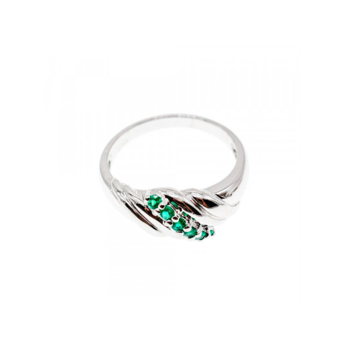 925 STERLING SILVER GREEN CZ RING SIZE 10.5