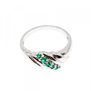 925 Sterling Silver Green CZ Ring Size 10.5